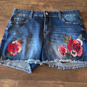 Kensie Jeans Denim Shorts with Floral Print